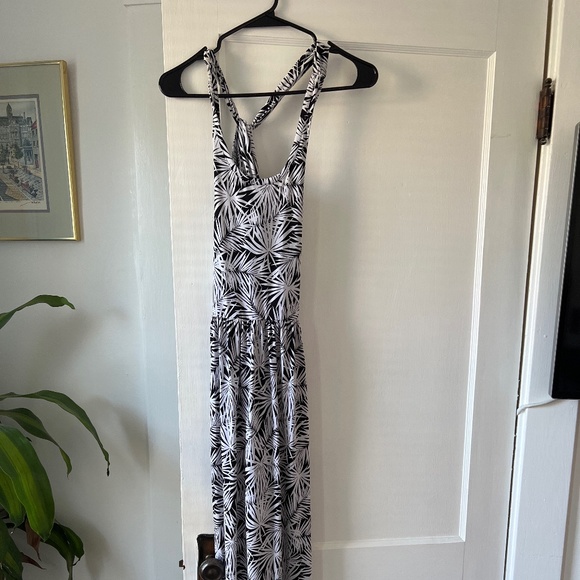 Michael Kors Dress Black And White Logo Print Crepe Belted Mini Dress In  BLACK/WHITE Sale